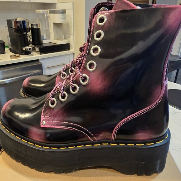 JADON MAX Distressed Leather Platform Boot Fondant Pink Women's Size 5 US NEW - Picture 2 of 16